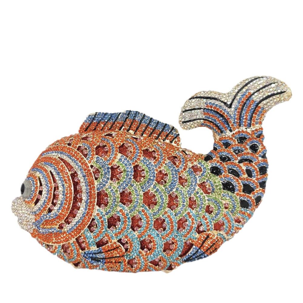 3636 Fish Rhinestone Clutch Purses Formal Evening Bags Prom Purse Wedding